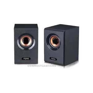 Rapoo A80 Wired Compact Stereo Speakers Black, Stereo Audio Output, USB Powered Design, 3.5mm Audio Input, Compact Desktop Speaker System