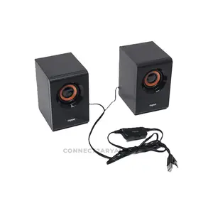 Rapoo A80 Wired Compact Stereo Speakers Black, Stereo Audio Output, USB Powered Design, 3.5mm Audio Input, Compact Desktop Speaker System