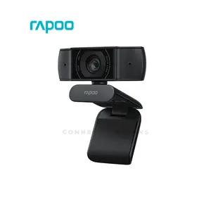 Rapoo C200 720P Webcam Black, HD 720P Video Resolution, Built-In Microphone, Plug-and-Play USB Connectivity, Adjustable Universal Clip Webcam