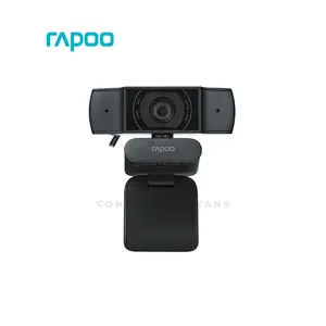 Rapoo C200 720P Webcam Black, HD 720P Video Resolution, Built-In Microphone, Plug-and-Play USB Connectivity, Adjustable Universal Clip Webcam