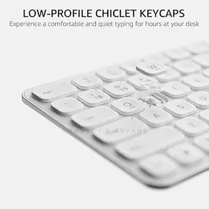 Rapoo E9050L White Multi-Mode Wireless Keyboard, 78-Key Compact Layout, Bluetooth 5.0 & 2.4GHz Wireless, Ultra-Slim 5.3mm Design, Rechargeable Battery, Aluminum Alloy Frame