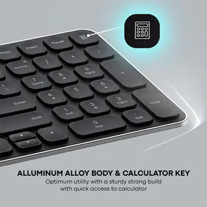 Rapoo E9350L Wireless Rechargeable Keyboard Black, 99-Key Compact Layout, Bluetooth 5.0 & 2.4GHz Wireless, Ultra-Slim 5.3mm Design, Aluminum Alloy Frame, Multi-Device Keyboard