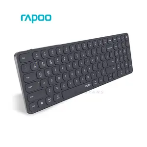 Rapoo E9350L Wireless Rechargeable Keyboard Black, 99-Key Compact Layout, Bluetooth 5.0 & 2.4GHz Wireless, Ultra-Slim 5.3mm Design, Aluminum Alloy Frame, Multi-Device Keyboard