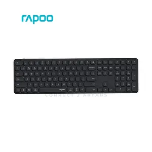 Rapoo E9550L Wireless Rechargeable Keyboard Black, 110-Key Full-Size Layout, Bluetooth 5.0 & 2.4GHz Wireless, Ultra-Slim Design, Aluminum Alloy Frame, Multi-Device Keyboard