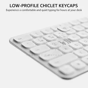 Rapoo E9550L Wireless Rechargeable Keyboard White , 110-Key Full-Size Layout, Bluetooth 5.0 & 2.4GHz Wireless, Ultra-Slim Aluminum Alloy Design, Multi-Device Keyboard