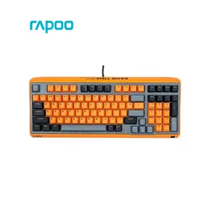 Rapoo ESK750 RGB Backlit Mechanical Gaming Keyboard, 98-Key Compact Layout, 60 Million Keystrokes Mechanical Switches, Full-Key Conflict-Free N-Key Rollover, Wired USB Plug-and-Play, Orange Grey Black, ESK750-98