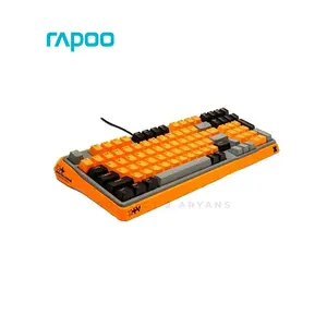 Rapoo ESK750 RGB Backlit Mechanical Gaming Keyboard, 98-Key Compact Layout, 60 Million Keystrokes Mechanical Switches, Full-Key Conflict-Free N-Key Rollover, Wired USB Plug-and-Play, Orange Grey Black, ESK750-98