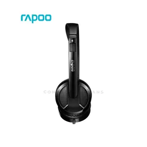Rapoo H100 3.5mm Wired Stereo Headset Black, Dual 3.5mm Audio Connectors, Noise Reduction Microphone, Stereo Audio Performance, Adjustable Lightweight Headset