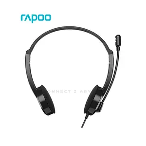 Rapoo H101 3.5mm Wired Stereo Headset 1-Pin, Noise Reduction Microphone, Adjustable Headband, Stereo Audio, Lightweight Communication Headset