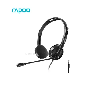 Rapoo H101 3.5mm Wired Stereo Headset 1-Pin, Noise Reduction Microphone, Adjustable Headband, Stereo Audio, Lightweight Communication Headset