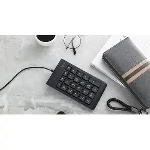 Rapoo K10 Wired Numeric NumberPad Keyboard, 23-Key USB Numeric Keypad, Membrane Key Switches, Multimedia Shortcut Keys, Compact Ergonomic Design, Black