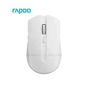 Rapoo M350 Silent Multi-Mode Wireless Mouse, Bluetooth 5.0/4.0 & 2.4GHz Connectivity, Adjustable 2400 DPI Optical Sensor, Silent Click Design, White