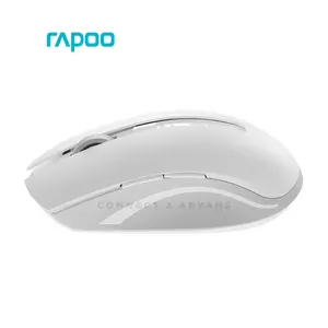 Rapoo M350 Silent Multi-Mode Wireless Mouse, Bluetooth 5.0/4.0 & 2.4GHz Connectivity, Adjustable 2400 DPI Optical Sensor, Silent Click Design, White