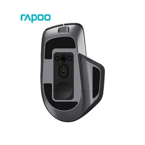 Rapoo MT760L Multi-Mode Wireless Ergonomic Mouse, Bluetooth 5.0/4.0 & 2.4GHz Connectivity, Adjustable 4000 DPI Sensor, 10 Programmable Buttons, Rechargeable Battery, Black