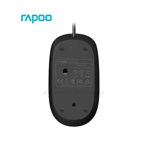 Rapoo N200 Wired Optical Mouse, 1600 DPI High-Resolution Sensor, Ambidextrous Full-Size Design, USB Plug-and-Play Office Mouse