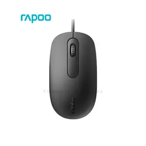 Rapoo N200 Wired Optical Mouse, 1600 DPI High-Resolution Sensor, Ambidextrous Full-Size Design, USB Plug-and-Play Office Mouse