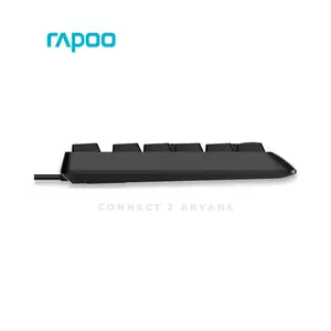 Rapoo NK1900 Wired USB Keyboard, 104-Key Full-Size Layout, Spill-Resistant Design, Multimedia Hotkeys, Laser-Carved Keycaps, Membrane Office Keyboard