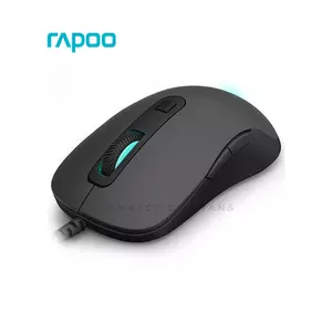 Rapoo V16 RGB Wired Gaming Mouse, 7200 DPI Optical Sensor, Programmable Buttons, RGB Backlighting, Ergonomic Gaming Design, Black