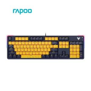 Rapoo V500PRO TM Gaming Mechanical Keyboard, Mechanical Switches, 104-Key Full-Size Layout, RGB Backlighting, Full-Key Anti-Ghosting, Wired Gaming Keyboard