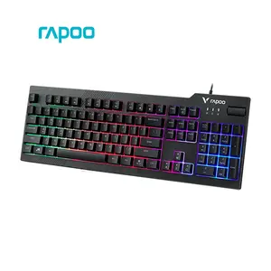 Rapoo V50S Gaming Keyboard Black, 104-Key Full-Size Layout, RGB Backlighting, Multimedia Keys, Anti-Ghosting Design, Wired Gaming Keyboard