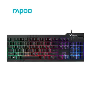 Rapoo V50S Gaming Keyboard Black, 104-Key Full-Size Layout, RGB Backlighting, Multimedia Keys, Anti-Ghosting Design, Wired Gaming Keyboard