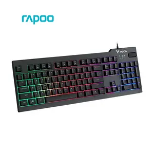 Rapoo V50S Gaming Keyboard Black, 104-Key Full-Size Layout, RGB Backlighting, Multimedia Keys, Anti-Ghosting Design, Wired Gaming Keyboard