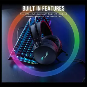Rapoo VH310 7.1 Channel Gaming Headset Black, Virtual 7.1 Surround Sound, 50mm Drivers, Noise Reduction Microphone, RGB Lighting, USB Gaming Headset