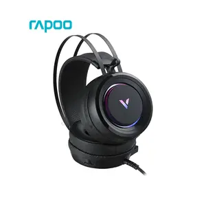 Rapoo VH500C 7.1 Channel Gaming Headset Black, Virtual 7.1 Surround Sound, 50mm Drivers, Detachable Noise Reduction Microphone, RGB Lighting, USB Gaming Headset