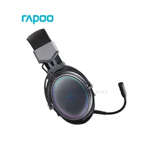 Rapoo VH800 Wireless Gaming Headset Black, Bluetooth & 2.4GHz Wireless Connectivity, 7.1 Virtual Surround Sound, Noise Reduction Microphone, RGB Lighting, Rechargeable Gaming Headset