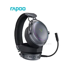 Rapoo VH800 Wireless Gaming Headset Black, Bluetooth & 2.4GHz Wireless Connectivity, 7.1 Virtual Surround Sound, Noise Reduction Microphone, RGB Lighting, Rechargeable Gaming Headset