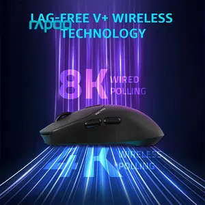 Rapoo VT1 PRO MAX Wireless & Wired Gaming Mouse, PAW3950 Optical Sensor, Up to 30000 DPI, 4K Wireless & 8K Wired Polling Rate, 10 Programmable Buttons, 59g Ultra-Lightweight Design, Black