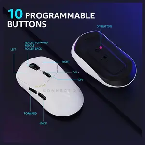 Rapoo VT1 PRO MAX Wireless & Wired Gaming Mouse, PAW3950 Optical Sensor, Up to 30000 DPI, 4K Wireless & 8K Wired Polling Rate, 10 Programmable Buttons, 59g Ultra-Lightweight Design, White