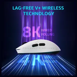 Rapoo VT1 PRO MAX Wireless & Wired Gaming Mouse, PAW3950 Optical Sensor, Up to 30000 DPI, 4K Wireless & 8K Wired Polling Rate, 10 Programmable Buttons, 59g Ultra-Lightweight Design, White