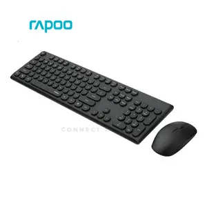 Rapoo X260S Wireless Keyboard and Mouse Combo Black, 104-Key Full-Size Keyboard, 1000 DPI Optical Mouse, 2.4GHz Wireless Connectivity, Spill-Resistant Design, USB Nano Receiver Desktop Combo