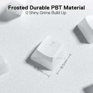 Redragon A130 SCARAB Pudding Keycaps White, 104-Key Double Shot PBT Keycap Set, Translucent Pudding Design, OEM Profile, ANSI Layout Mechanical Keyboard Keycaps