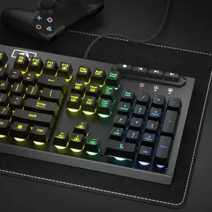 Redragon ADITYA K513 RGB Membrane Gaming Keyboard, Full-Size Layout, Wired USB Connectivity, RGB Backlighting Effects, Responsive Key Design, Gaming Keyboard for Everyday and Competitive Gaming