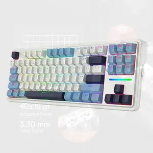 Redragon Antonium Pro K728 WBB-RGB-PRO Mechanical Gaming Keyboard, 80% Compact Layout, Tri-Mode Wireless Connectivity, Gasket Mount Structure, Hot-Swappable Mechanical Design, RGB Backlighting Effects