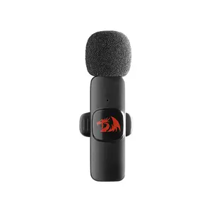 Redragon Athan GM-93 Wireless Lavalier Microphone, Wireless Audio Transmission, ANC Noise Cancellation Technology, Portable Audio Recording Design, Content Creation and Mobile Recording Microphone