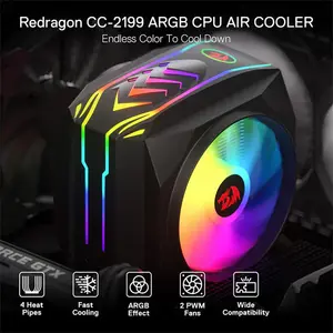 Redragon Balder CC-2199 ARGB CPU Air Cooler, Tower Heatsink Design, ARGB Cooling Fan, Low-Noise Cooling Performance, High-Efficiency Air Cooling Solution for Gaming PCs
