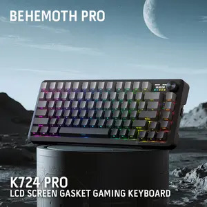 Redragon K724 GBG Behemoth Pro RGB Mechanical Gaming Keyboard, 75% Compact Layout, Tri-Mode Wireless Connectivity, Gasket Mount Structure, Hot-Swappable Mechanical Design, RGB Backlighting Effects
