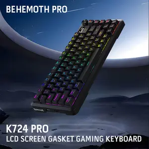 Redragon K724 GBG Behemoth Pro RGB Mechanical Gaming Keyboard, 75% Compact Layout, Tri-Mode Wireless Connectivity, Gasket Mount Structure, Hot-Swappable Mechanical Design, RGB Backlighting Effects