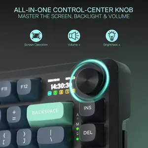 Redragon K724 GBG Behemoth Pro RGB Mechanical Gaming Keyboard, 75% Compact Layout, Tri-Mode Wireless Connectivity, Gasket Mount Structure, Hot-Swappable Mechanical Design, RGB Backlighting Effects