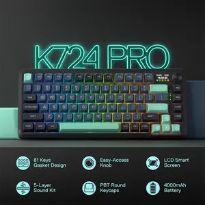 Redragon K724 GBG Behemoth Pro RGB Mechanical Gaming Keyboard, 75% Compact Layout, Tri-Mode Wireless Connectivity, Gasket Mount Structure, Hot-Swappable Mechanical Design, RGB Backlighting Effects