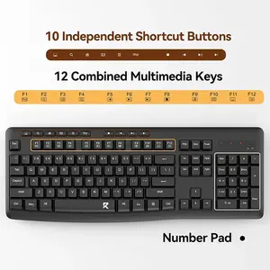 Redragon BS-7367B Wireless Keyboard and Mouse Combo Set, Compact Space-Saving Design, 2.4GHz USB Receiver Connectivity, Reliable Wireless Performance, Productivity Keyboard and Mouse Bundle