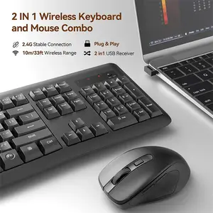 Redragon BS-7367B Wireless Keyboard and Mouse Combo Set, Compact Space-Saving Design, 2.4GHz USB Receiver Connectivity, Reliable Wireless Performance, Productivity Keyboard and Mouse Bundle