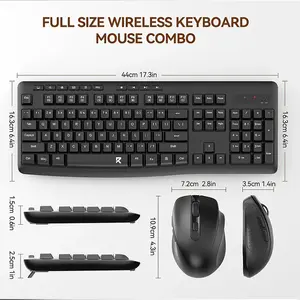 Redragon BS-7367B Wireless Keyboard and Mouse Combo Set, Compact Space-Saving Design, 2.4GHz USB Receiver Connectivity, Reliable Wireless Performance, Productivity Keyboard and Mouse Bundle