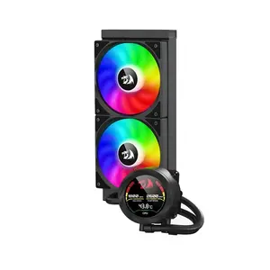 Redragon CCW-1019 ARGB Liquid CPU Cooler, 240mm Radiator Design, Integrated Temperature Display Screen, Dual Fan AIO Cooling System, High-Performance CPU Liquid Cooler