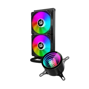 Redragon CCW-3011 ARGB Liquid CPU Cooler Black Edition, 240mm Radiator Design, Dual 120mm ARGB Cooling Fans, High-Performance All-in-One Liquid Cooling Solution for Gaming PCs