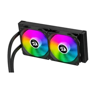 Redragon CCW-3011 ARGB Liquid CPU Cooler Black Edition, 240mm Radiator Design, Dual 120mm ARGB Cooling Fans, High-Performance All-in-One Liquid Cooling Solution for Gaming PCs