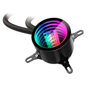 Redragon CCW-3011 ARGB Liquid CPU Cooler Black Edition, 240mm Radiator Design, Dual 120mm ARGB Cooling Fans, High-Performance All-in-One Liquid Cooling Solution for Gaming PCs